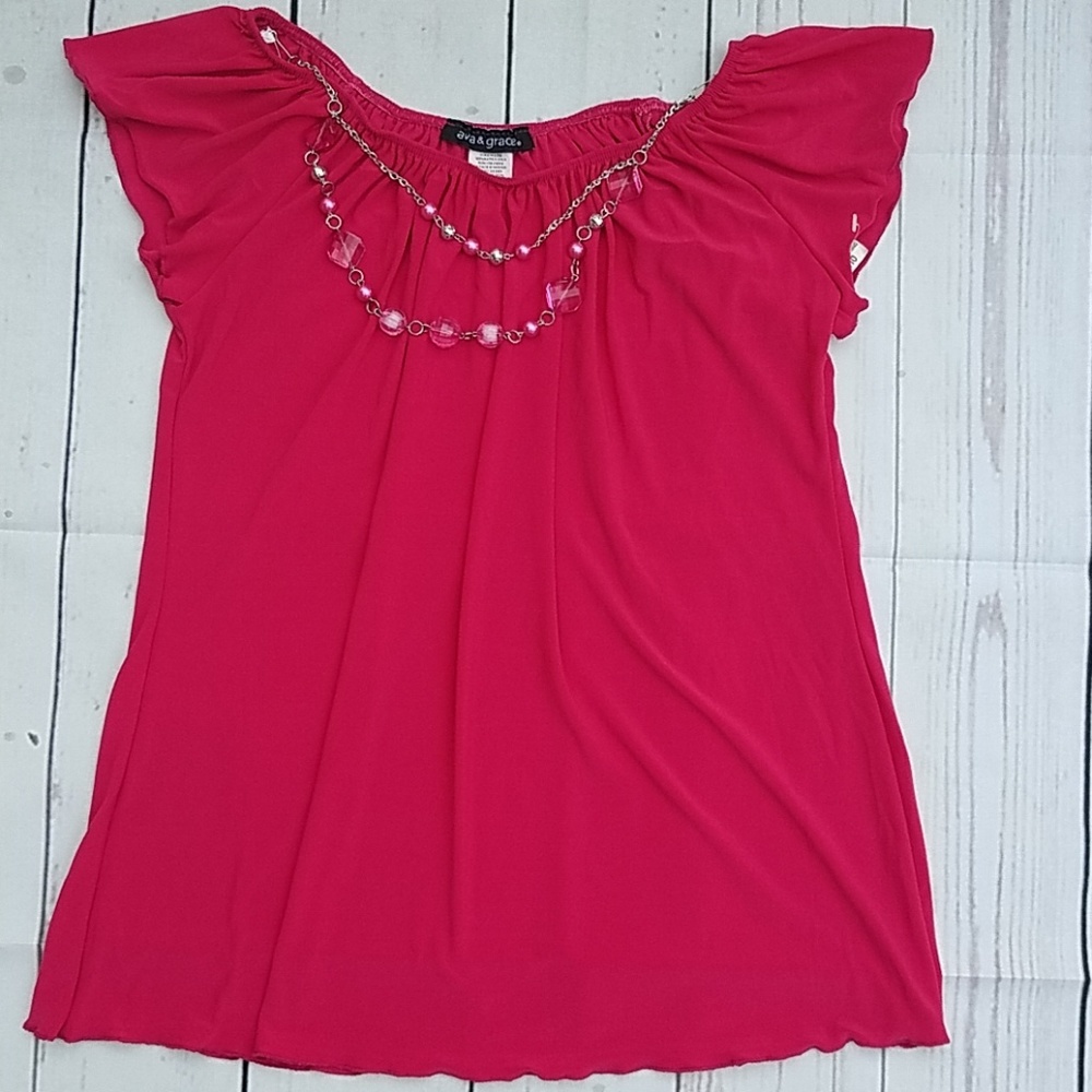 Pink Blouse with Jewelry Detail